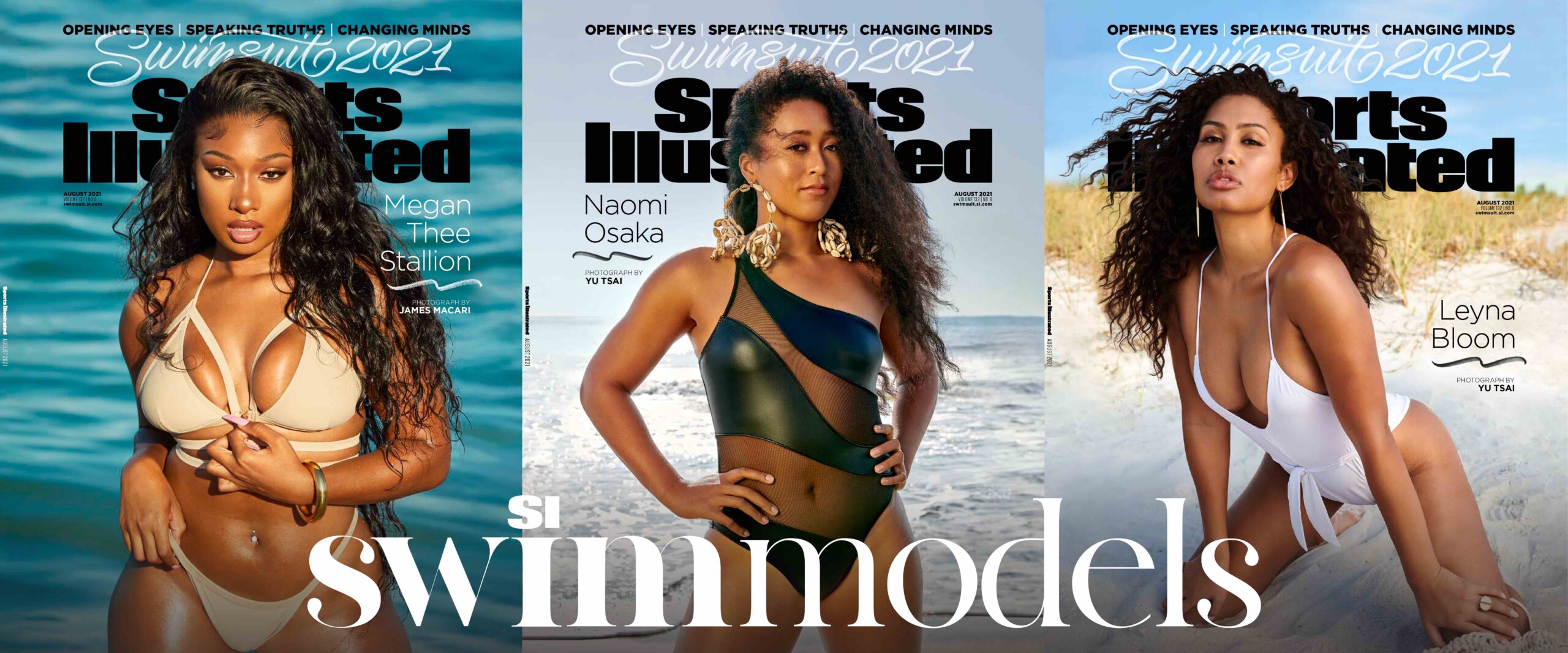 Sports Illustrated Swimsuit cover breaks ground with Leyna Bloom, Naomi  Osaka and Megan Thee Stallion - ABC News